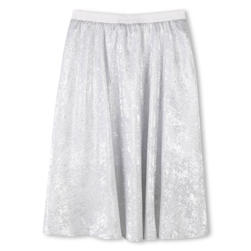 DKNY Polyester crepe silver midi skirt