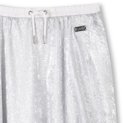 DKNY Polyester crepe silver midi skirt