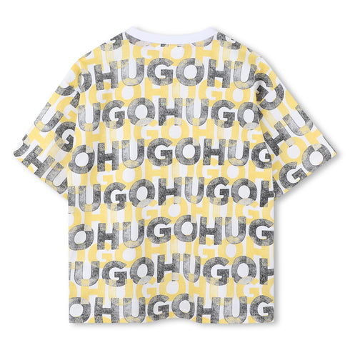 Hugo organic farming jersey short sleeves tee-shirt with monogram allover print