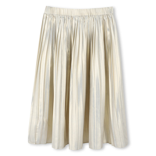 Michael Kors Pleated polyester voile gold midi skirt