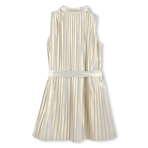 Michael Kors Pleated polyester voile sleeveless dress