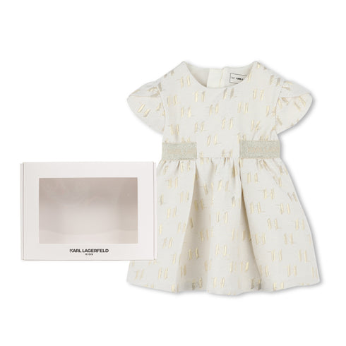 KARL LAGERFELD KL gold jacquard ceremony dress