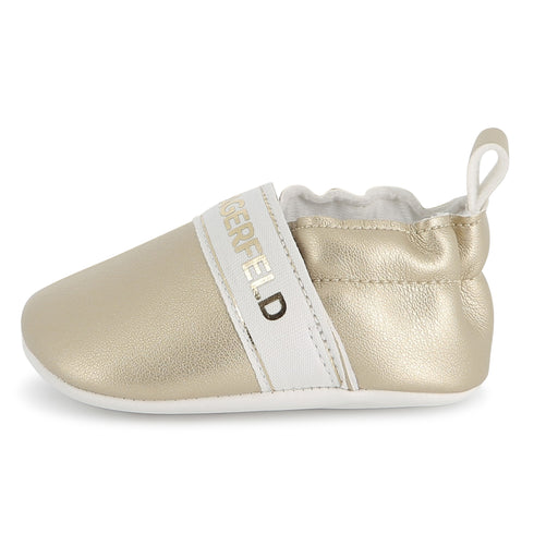 KARL LAGERFELD Gold faux leather slipper